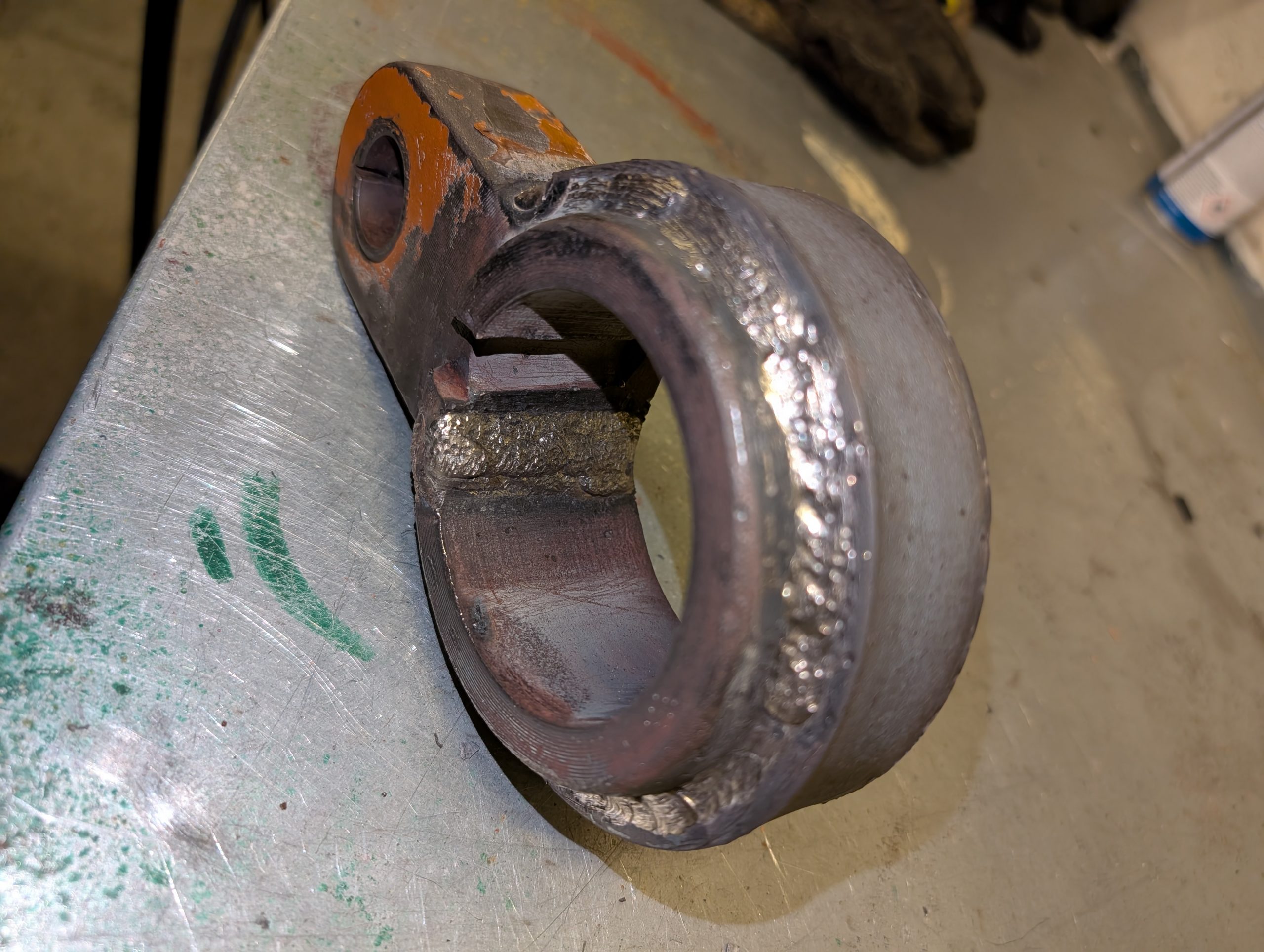Gussteil nach Reparatur mit Verstärkung